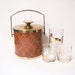 Vintage Mad Men 1950's Brass and Brown Sav-Master Ice Bucket