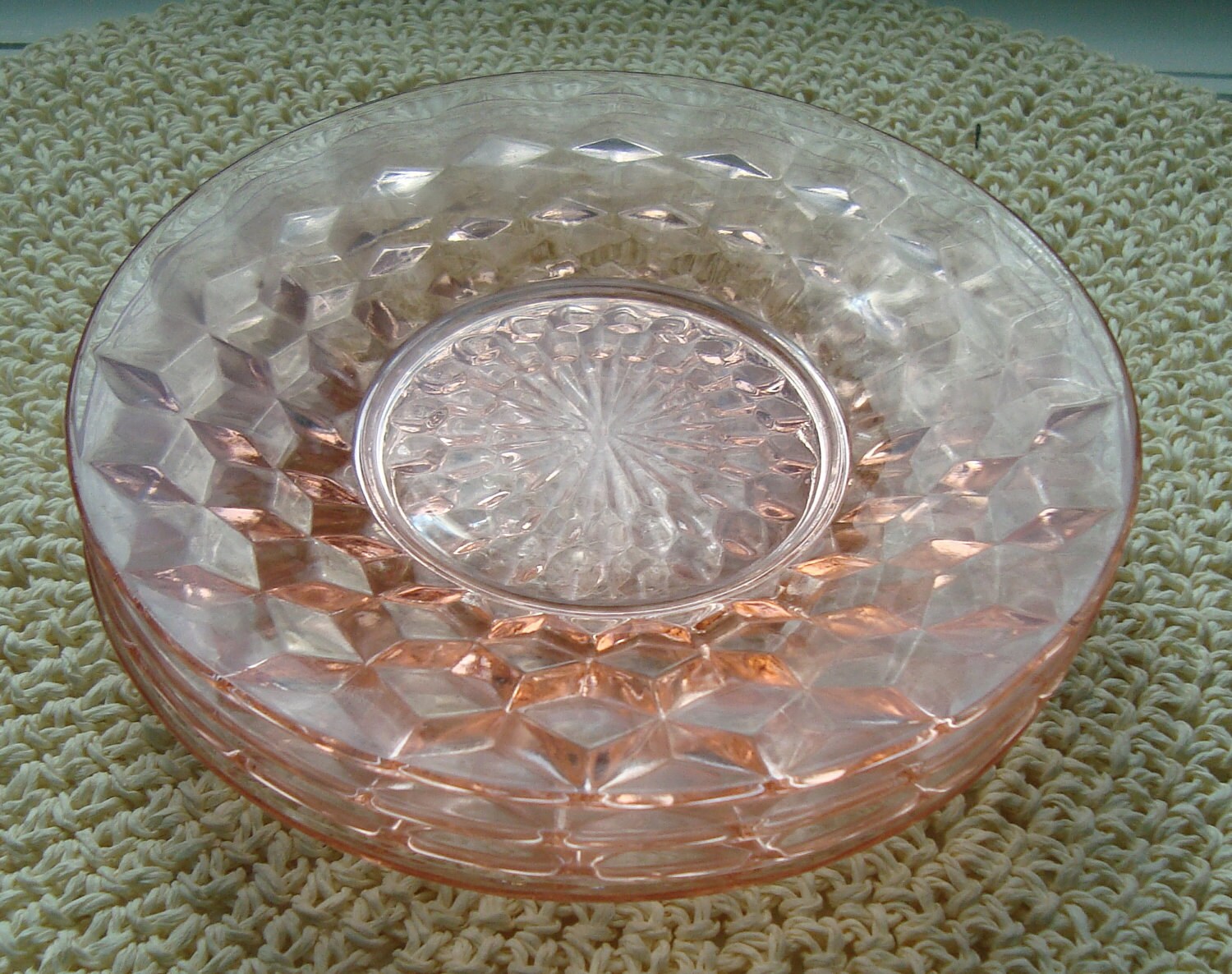 Antique Pink Fostoria Glass Desert/Salad Dishes