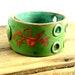 Rustic Weathered Urban Coral Green Womens Leather Cuff