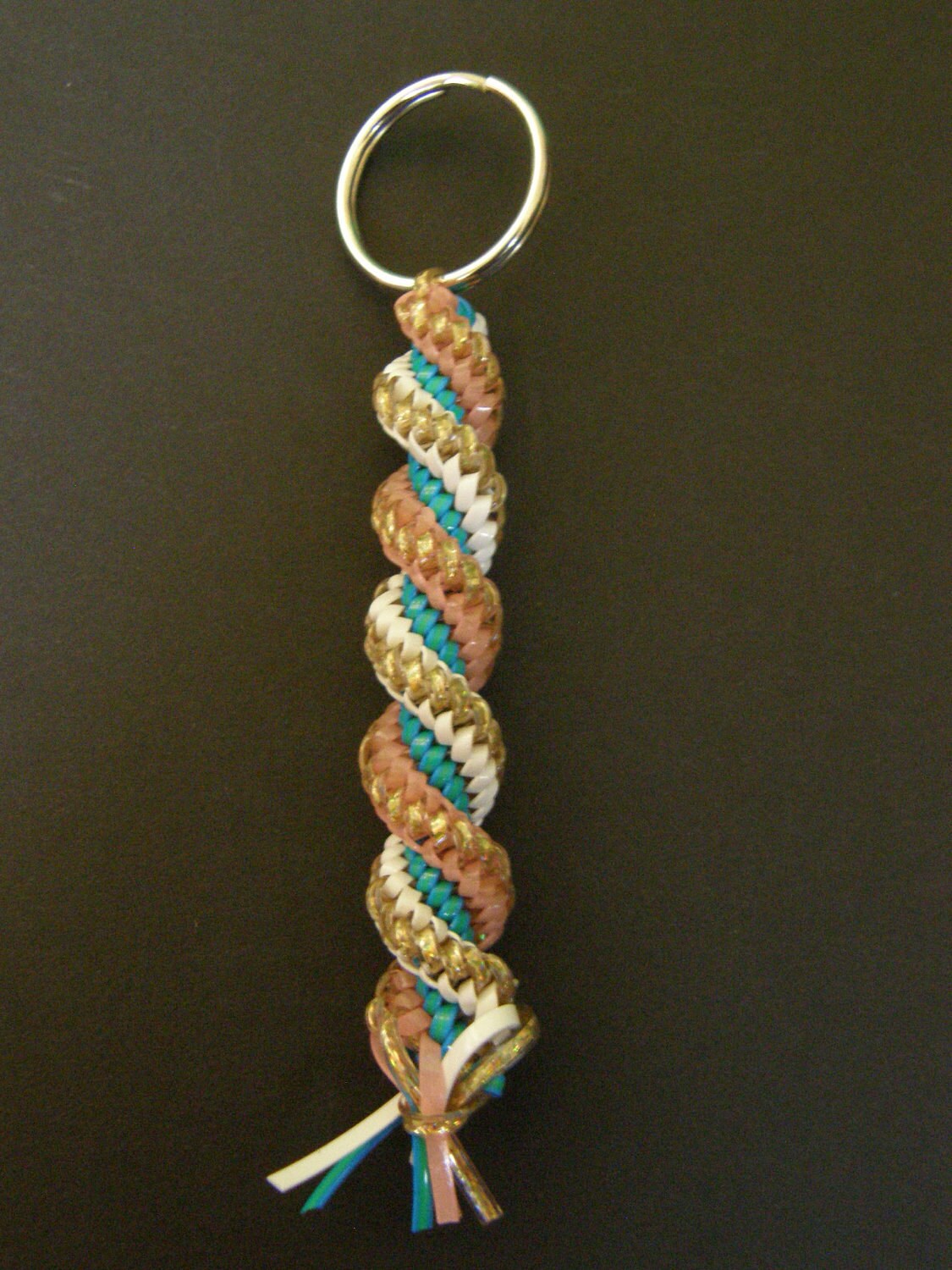 Multicolor Corkscrew Boondoggle Keychain