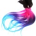 Ready to Ship/Four Clip Ins -Pink/Blue/Purple/Turquoise Extension /Tips Dip Dyed/Weft Clip Extensions - Ombre -18inch Brown/Blonde/ or blac