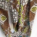 Brown and Teal Aztec Like Pattern Silky Infinity Scarf