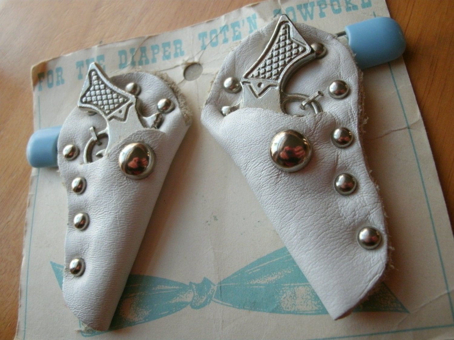 Vintage Cowboy Gun Holster Safety Pins Diaper Pins 'For