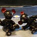 Teddy Bear S&P Shakers, Japan Redware from 1940's