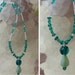 Green Glass Beaded Pendant Necklace