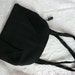 Vintage evening purse - 1930s pleated evening bag - black satin evening purse - pleated satin evening purse