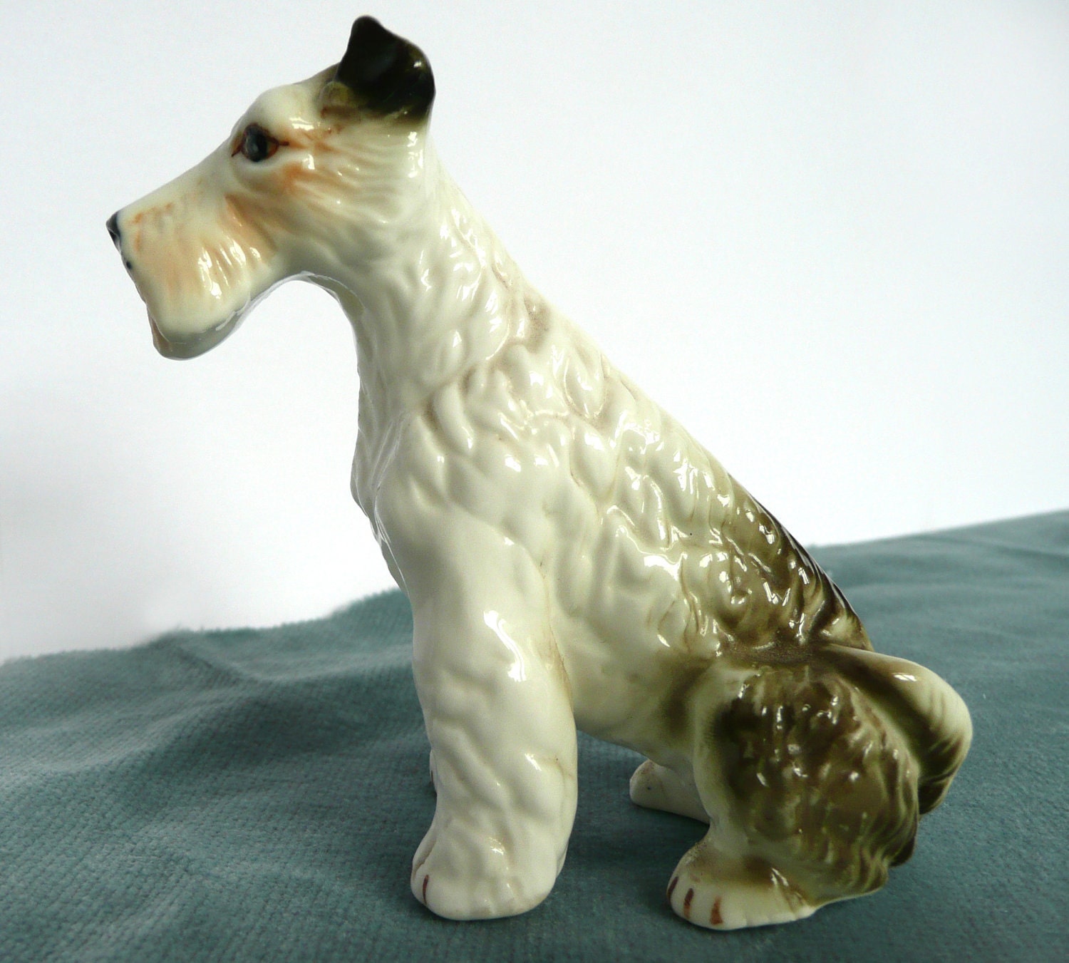 Vintage ceramic dog vintage fox terrier ceramic dog ornament