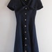 Vintage Navy Dress with Bow Size XS