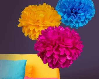 Tissue Paper Pom Poms Set of 3