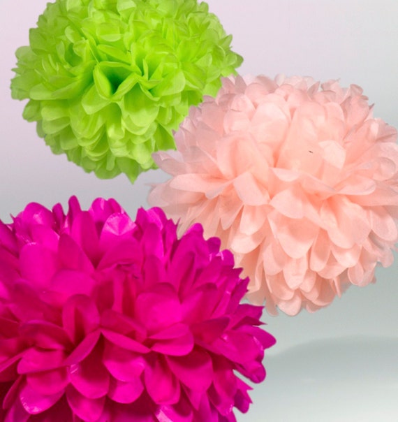 Tissue Paper Pom Poms Set of 3