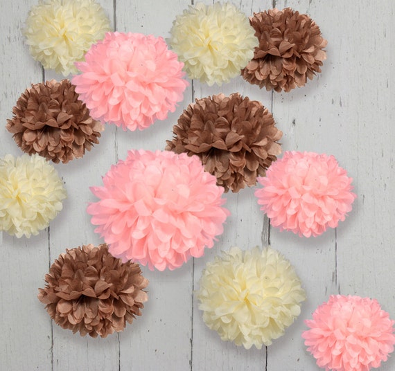 Tissue Paper Pom Poms Set of 12