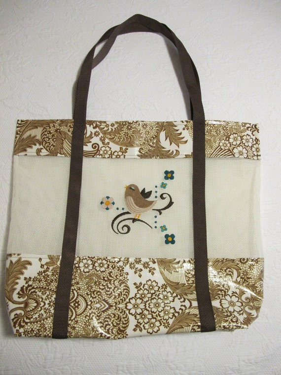 large oilcloth tote bag