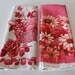 Pair of Luther Travis Tea / Kitchen Linen Towels - Pink and Red Perfection