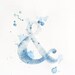 Ampersand, pinhole art poster, home decor, white, blue, A4
