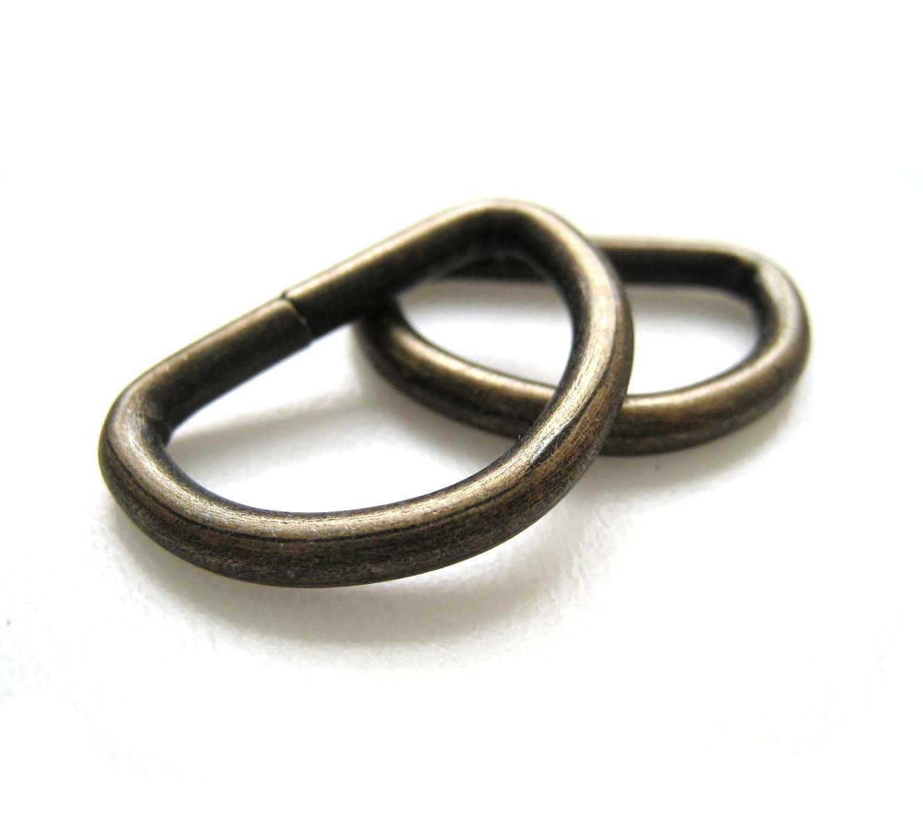 Antique Brass Bronze DRing Finding for Hand Bag Set of 2pcs