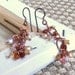 Warm Amber Colored Beaded Cluster Earrings Hessonite Garnet, Crystal and Copper Jewelry
