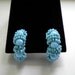 Vintage Robins Egg Blue GLASS BEAD Clip EARRINGS
