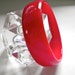 Vintage Plastic Cherry Red Bangle Bracelet Nice and Wide