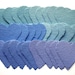 Handmade paper hearts, shades of blue and aqua, recycled, deckle edge, set of 30