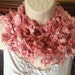 scarf, scarflette, lariat, knitted jewellery, crochet, pink, two tone yarn, designer, special occasion, wedding