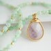 Chrysoprase Necklace - Chrysoprase Necklace with Amethyst Pendant - Purple and Green Necklace - Bezel Set Necklace