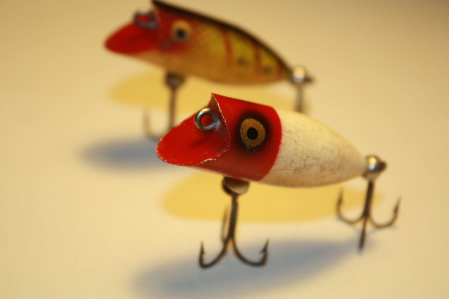 2 Vintage Heddon Tiny Lucky 13 fishing lures
