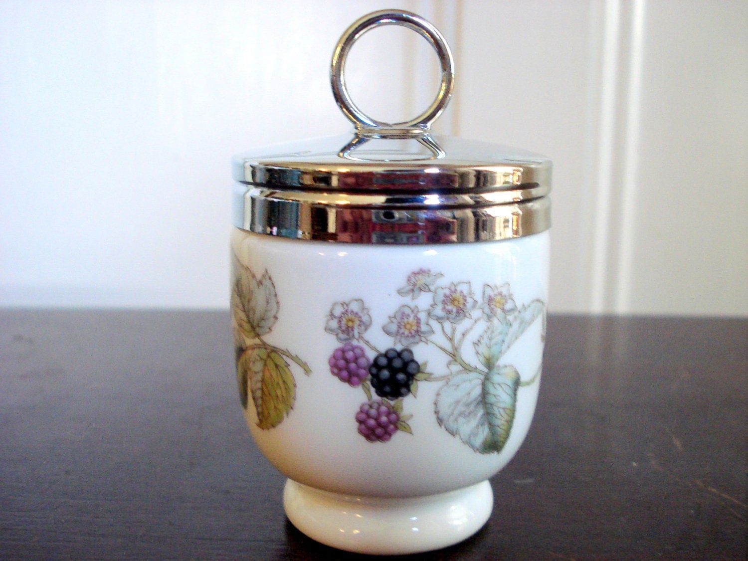 Vintage Royal Worcester Egg Coddler Blackberry Pattern