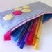 Geometric Hexagons Gray Felt Pencil Case Clutch