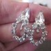 SALE Vintage Rhinestone Tear Drop Screw On Earrings, BRIDAL, Wedding