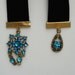 Aqua Flowers on Black Velvet Bookmark