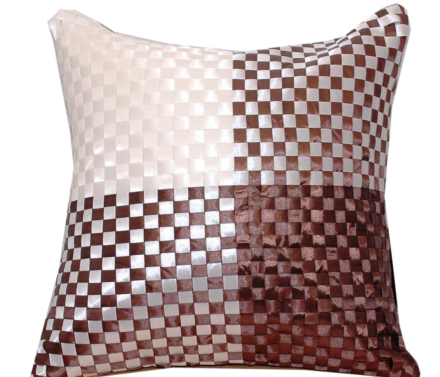 Brown White Throw Pillow Cover Satin Throw Pillow Throw