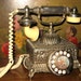 Vintage 1960s French Baroque HOLLYWOOD REGENCY Ornate Brass & Celluloid Rotary Dial TELEPHONE w Cord