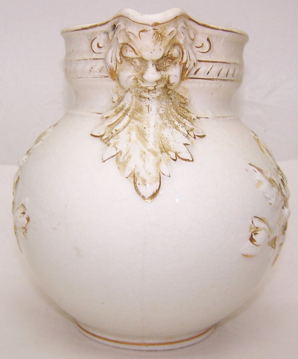 Haynes Ware Baltimore Pottery Pitcher 1800s Romantic Prairie