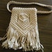 Vintage Ivory macrame shoulder purse with fringe
