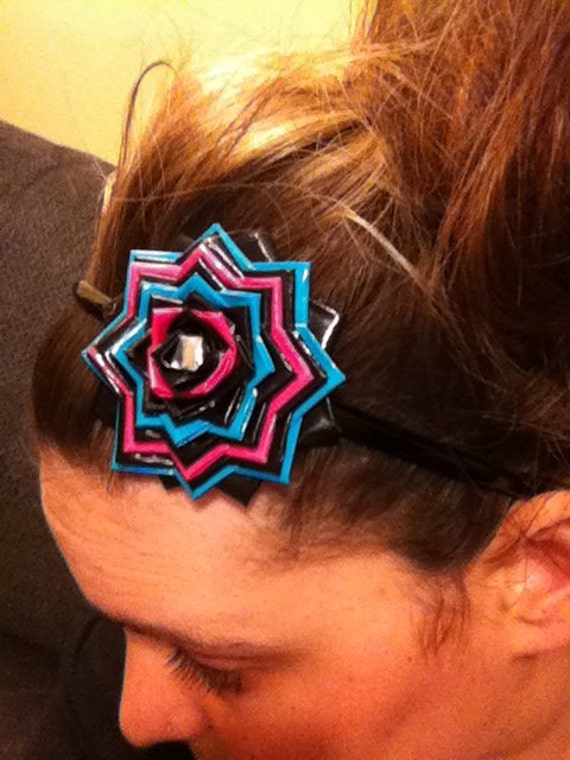Items similar to Duct Tape Flower headband on Etsy
