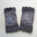 Fingerless gloves or wristies - mittens - unique - hand crocheted - own design -shades of grey