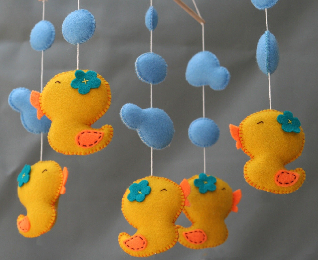 Rubber ducks baby mobile Ducks baby mobile Cute yellow