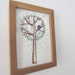 Hand Embroidered Framed Wall Art Tree Bird