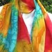 SILK SCARF Hand Painted in Red, Gold and Turquoise
