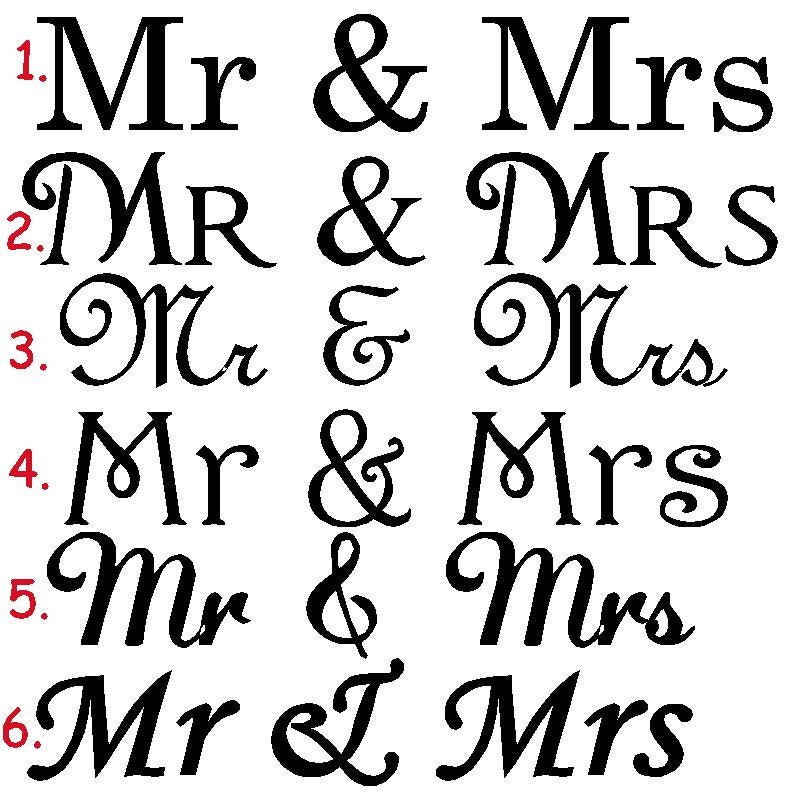 Mr & Mrs Connected Wooden Monogram Script Letters