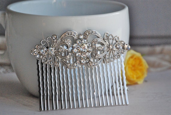 swarovski crystal hair comb, bridal hair comb, rhinestone hair comb, crystal hair comb