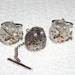 Steampunk Watch Movement Cuff Links and Tie Tack