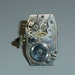 Art Deco Steampunk Watch Movement Adjustable Ring with Sapphire Stem