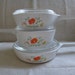 Vintage Corning Ware Wildflower 3 Skillet - Pan set with Lids