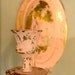 SALE - Pair of shabby pink metal wall candle holders