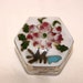 Antique Vintage Hexagonal Enamelled China Pill Box