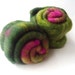 Green batt - merino wool- spinning - felting - 100g / 3.5oz WATER LILY