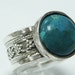 vintage antique 925 silver band ring turquoise stone art fashion size 7