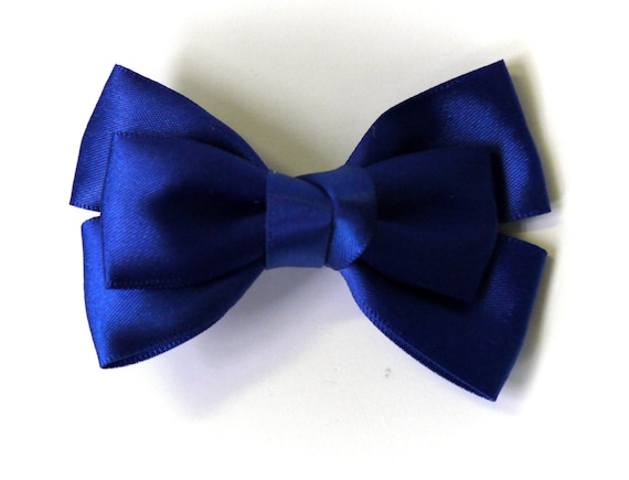 Items similar to SALE 50% OFF Small Royal Blue Satin Ribbon Bow Hair ...