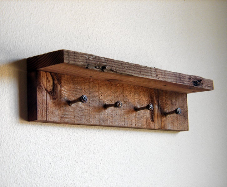 small wooden key holder heart shelf